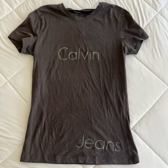 Vintage Calvin Jeans Gray T-Shirt - Picture 1 of 1
